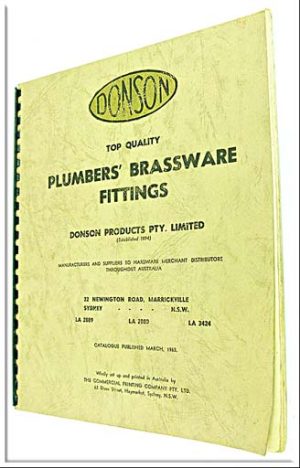 Donson Plumbers' Brassware Fitting Catalogue, 265X220Mm.