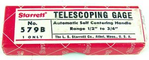 Starrett #579B Telescoping Gage Iob, New Old .