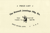 Russell Jennings Manufacturing Company Ca 1899, Reprint, 32 Pages, 28 X 34.5 Cm. Includes 11 Pages Supplementary Historical Material Compiled By Kenneth D. Roberts: Forward, Historical Information, Photos Tools And Factories, 1881 Price List And Text Pate
