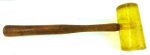 Yellow Hard Rubber Head Hammer From Usa, 1 3/4" Round Face.