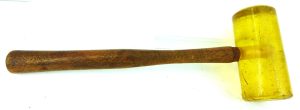 Yellow Hard Rubber Head Hammer From Usa, 1 3/4" Round Face.