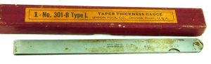 Union Tool #301-B Type L Taper Thickness Gauge In The Box.