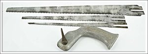 Rare W Tyzac & Sons & Turner Ltd Nest Saw, Maker Engraved On Each Blade, Smaller Blade Small Bend.