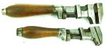 Early Pair Timber Handle Wrenches Marked Foriegn, 8' And 10", Matching Pair.