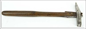 Small Strap Hammer, 2 1/4" Long Head, Maker Worn F, A Few Dings On Face.
