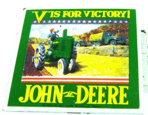 John Deere Miniature Enamel Magnet, 2" Sqr.
