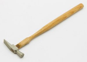 Miniature French Watchmaker's Hammer Mint, An Ounce Or Two, At The Most. 7 3/4 Inches Long. Signed Karat.