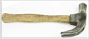 Cheney Claw Hammer With Nail Holding, Handle Has Small Check At Base, Makers Mark Is Worn.