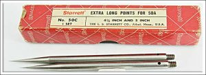 Starrett #50C Extra Long Points For 50 A Iob. Fine