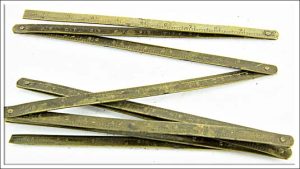 Extra Small Brass Zigzag Rule Early, Metric And Inches.