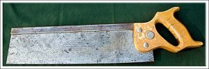 Pennsylvania Saw Corporation #79 14" Long Back Saw 11 Tpi, Good Carved Handle.