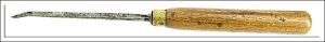 J B Addis #10 Prize Medal Short Bent Carving Chisel, 2Mm A Little Pitting, Good Handle.