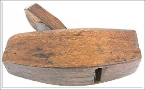 Small Wood Compass Plane, A Few Marks On Sole, 6 3/4" Long With 1 3/4" Cutter.