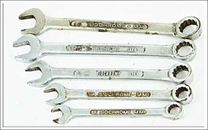 Sidchrome Metric Ring/Open End Spanner Set, 13, 12, 11, 9, 8Mm.