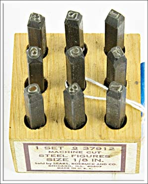 Sears Usa Complete Number Set 1/8" Iob.