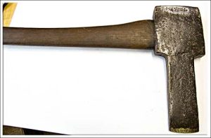 T.Bale Mortise Axe With Good Handle, 1 7/8" Edge X 9" Long, Some Pitting.