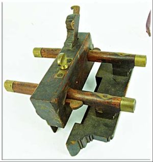 Early Wedge Arm Plow Plane, Good Wedges, Maker Is Worn, Nice Plane.