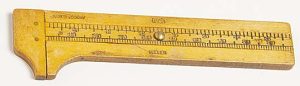 Boxwood Metric Caliper Rule, English And Metric. 4 3/8 Inches Long Overall.