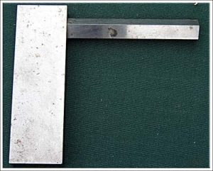 Steel Square, 4" Long, Very Unusual As It Has A Square Piece Steel On An Angle, No Maker.