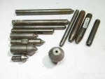Assorted lathe centres and tooling