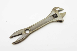 Vintage double head wrench, 8" long, nice and clean