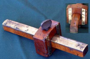 Early Marking Gauge, Solid Brass Plate, Marking To 6",