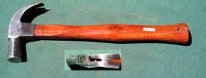 Cheney Type Hammer With Ball, Part Name, Pat # 621761, Smaller Size, Refinished Handle.