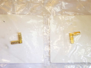 Set of 2 mini square pins, nice