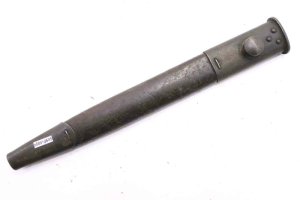 Bayonet scabre 12" long leather and steel, has makers mark