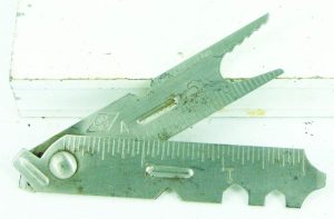G.M.Z. N.Y. Pat Applied Pocket Tool, Rule, Screwdriver, Opener, Wrench.