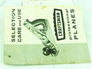 Craftsman Pressional Planes, Selection Care And Use, 18 Pages.