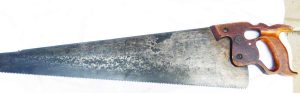 Warranted Superior, 26" 7 Points Handsaw, This Is Pre 1900 With Finger Grip Handle.