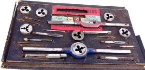 P & N Australia Tap & 1" Round Die Set, Not All Pieces Are P & N, 1/8, 5/32, 3/16, 7/32, 1/4, 3/8" Taps And Dies.