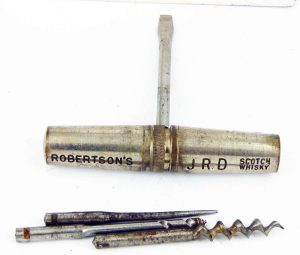 Robertson Jrd Scoth Whisky Brass Case Pocket Tool Kit.