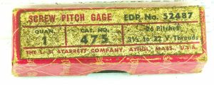 Starrett #475 Screw Pitch Gage, As New.