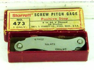 Starrett #473 Screw Pitch Gage Positive Stop, 6 - 60V Thread.