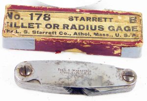 Starrett #178 Radius Gauge Iob.