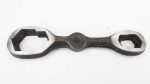 Vintage wrench, 6" long marked fits-all 1/4 - 1", patent pending, most of original finish