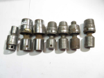 Proto swivel head sockets 1/2" drive - 11/16 slight repair, 3/8" drive-5/8,9/16,1/2, 3/8" swivel, 10mm Marco 3/8" drive, 9/16" MAC slight grind