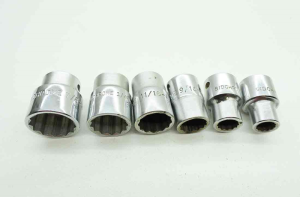 Sidchrome AF Sockets, 7/8",3/4",11/16",9/16",7/16",3/8", Fine