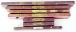 Large Level Collection, Heney Disston 30" Brass Ends And Brass Name Plate, Henry Disston Patent 1912 Brass Plate 26", Whp Sydney 24" Brass Top Plates, J Rabone #105 24" Brass Top Plate And Feet, Timber Tevel 24&quot