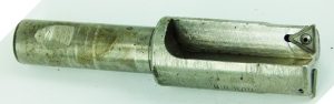 Lathe Tool Holder, Has 2 Small Triangle Carbide Cutters, 5/8" Round Shaft X 4" Long.