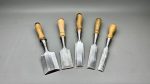 Swiss Made Bevel Edge Chisel Set Sizes 1 7/8", 1 1/2", 1 1/4", 1" and 3/4"