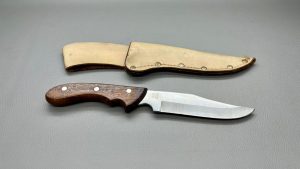 Maxim Japan Special 420 Stainless Steel Knife, 5" Blade With Leather Case