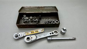 King Dick Socket Set In Metal Case 3/16" > 3/8" Sockets Inc 4" Extension
