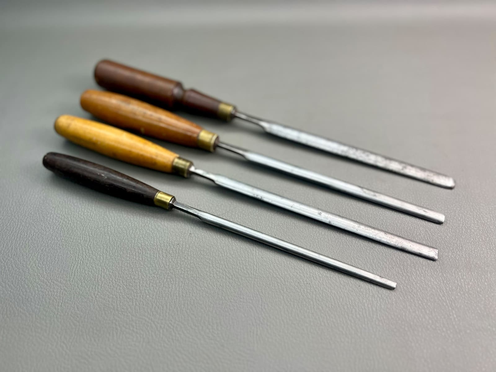 Vintage Set Of 4 Pattern makers Gouges Good Makers 1/2" - 3/8" - 3/8" Deep & 1/4"