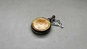 Brass Oil Can 2 3/8" Round In Good Condition Unusual Design - Uncleaned