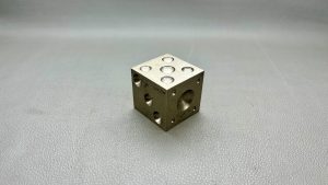 Jeweller's Dapping Block With Holes On All Sides 2" Square In Good Condition