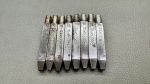 Mercury Size Marking Punch Set Very Rare 3/16-1/4-7/16-1/2-5/8-3/8-5/16 & 3/4 In Good Condition