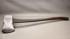 Buhlsons Co Buhl Axe & Handle Michigan Embossed 4 1/2" Edge 7 3/8" Deep Nicely Balanced